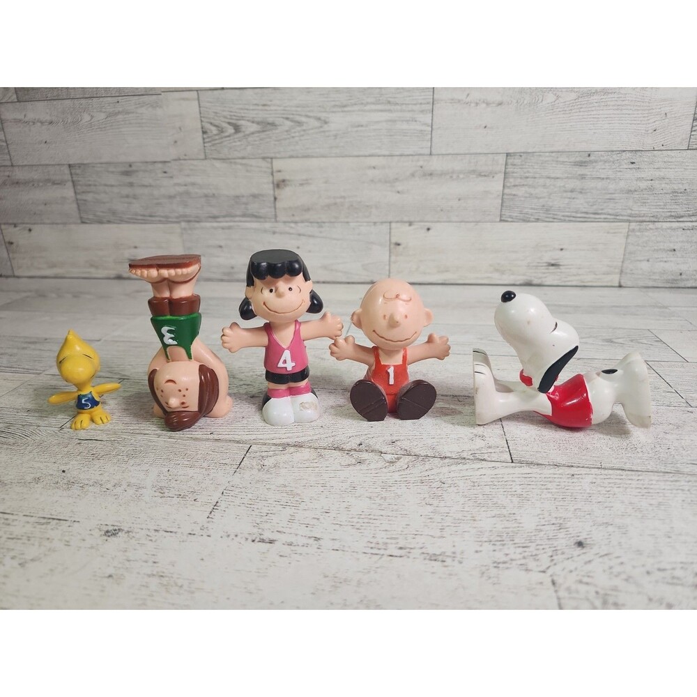 Vintage Peanuts Charlie Brown Snoopy Figures 1950-60s Toys Gymnastics Stackable